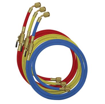 Mastercool 90262-36 Set of 3-90cm Standard Hose 1/4 - 1/4 Manual Shut-Off