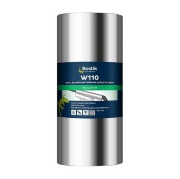 Bostik W110 30608627 Butyl Aluminium Thermal Acoustic Soundproof Wrap 5m x 4mm x 50cm