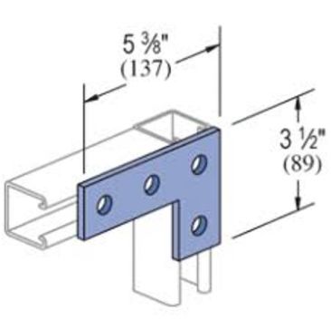 Steel 1 x 3 Hole Flat L Bracket Pre-Galvanised