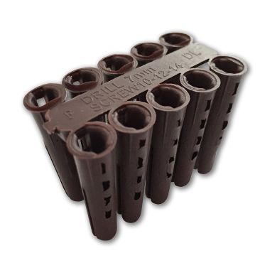 Brown Plastic Wall Plug 7mm Pack of 100