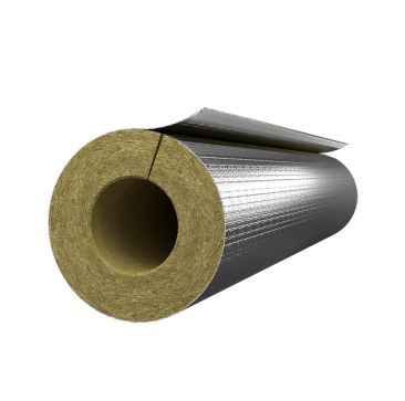 114mm Diameter 60mm Wall Rockwool Rocklap Foil Faced Mineral Wool Insulation 1 metre Length