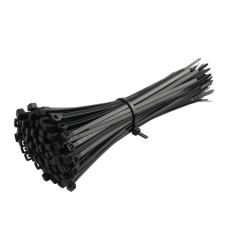 Cable Zip Ties Nylon 370 x 4.8mm Black Bag of 100 Plastic