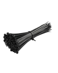 Cable Zip Ties Nylon 200 x 4.8mm Black Bag of 100 Plastic