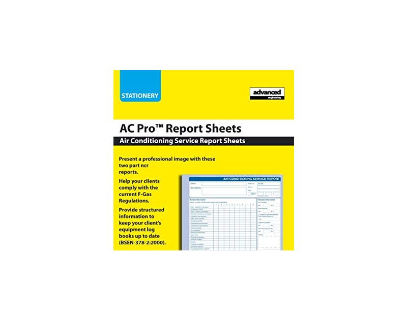 Air Conditioning Service Report Pad AC Pro