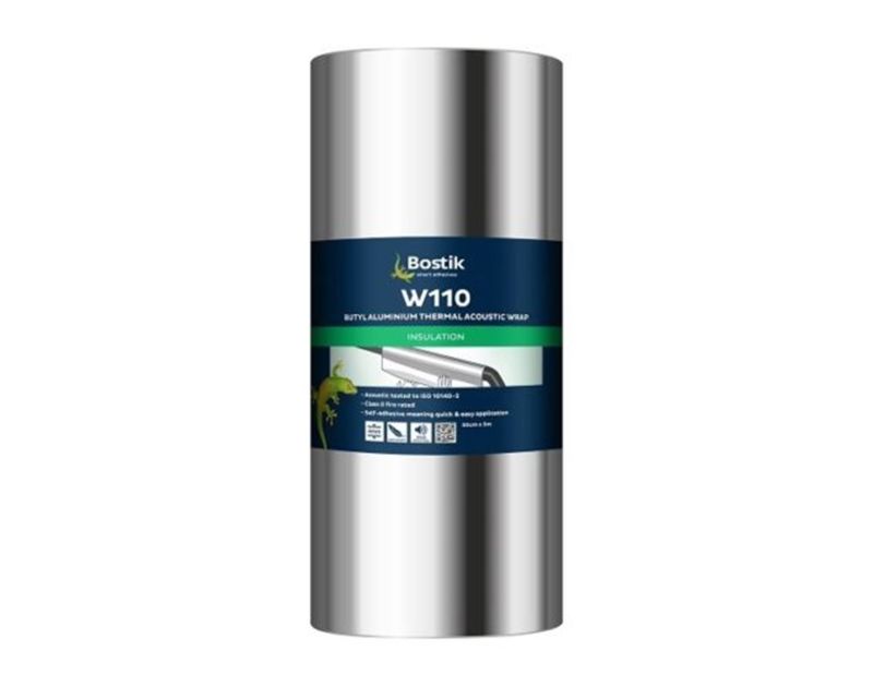 Bostik W110 30608627 Butyl Aluminium Thermal Acoustic Soundproof Wrap 5m x 4mm x 50cm