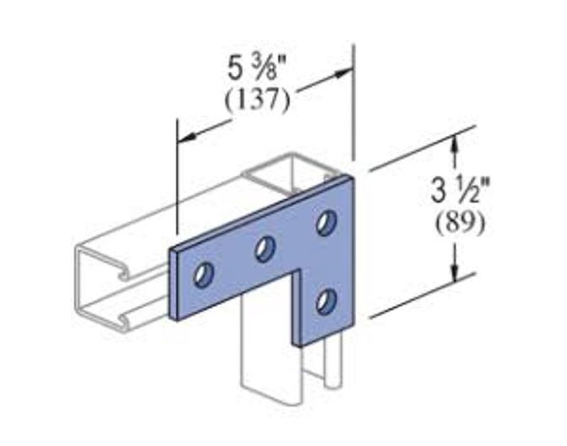 Steel 1 x 3 Hole Flat L Bracket Pre-Galvanised