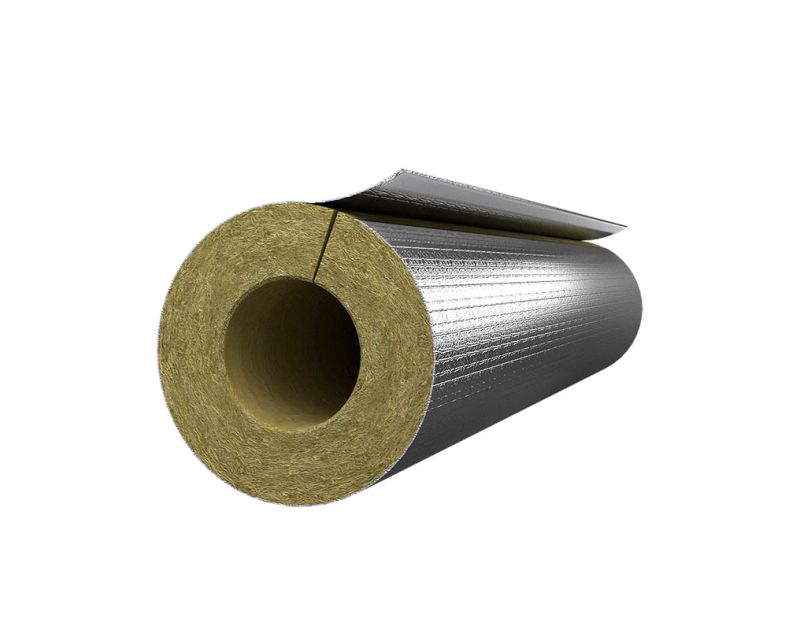 Rockwool 40mm Thick 356mm Bore Foil Faced Pipe Insulation x 1 metre