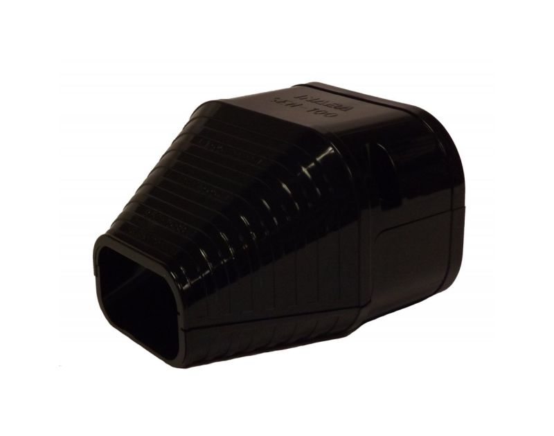 100mm Duct End Slimduct Trunking Black